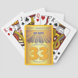 33 Year   Golden Ray 12 Step CUSTOM NAME Playing Cards