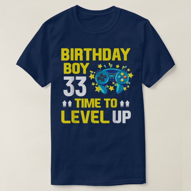 33 Year Old Birthday Boys Video Games 33rd Birthda T-Shirt (Design Front)