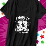 33 Year Old Sarcastic Meme Funny 33rd Birthday T-Shirt<br><div class="desc">This funny 33rd birthday design makes a great sarcastic humour joke or novelty gag gift for a 33 year old birthday theme or surprise 33rd birthday party! Features 'I Made it to 33 Years Old... Nothing Scares Me' funny 33rd birthday meme that will get lots of laughs from family, friends,...</div>