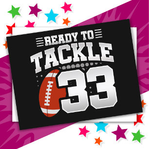 33 Year Old Tackle Football Party 33rd Birthday Postcard