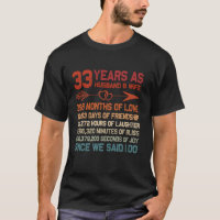 33 Years as Husband Wife 33rd Anniversary Gift for