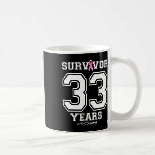 33 Years Breast Cancer Survivor Gifts For Women Pi Coffee Mug
