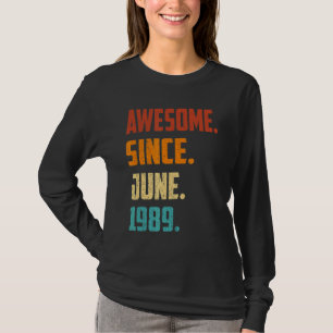 33 Years Old Awesome Since June 1989 33rd Birthday T-Shirt