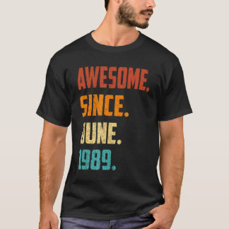 33 Years Old Awesome Since June 1989 33rd Birthday T-Shirt