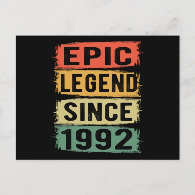 33 Years Old Bday Epic Legend 33rd Birthday Gift Postcard (Front)