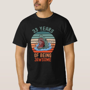 33 Years Old Gift JawSome 33th Birthday Shark T-Shirt