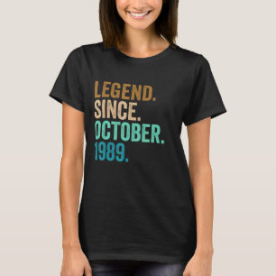 33 Years Old  Legend Since October 1989 33rd Birth T-Shirt