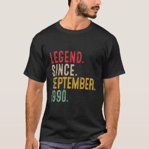 33 Years Old Legend Since September 1990 33Rd Birt T-Shirt