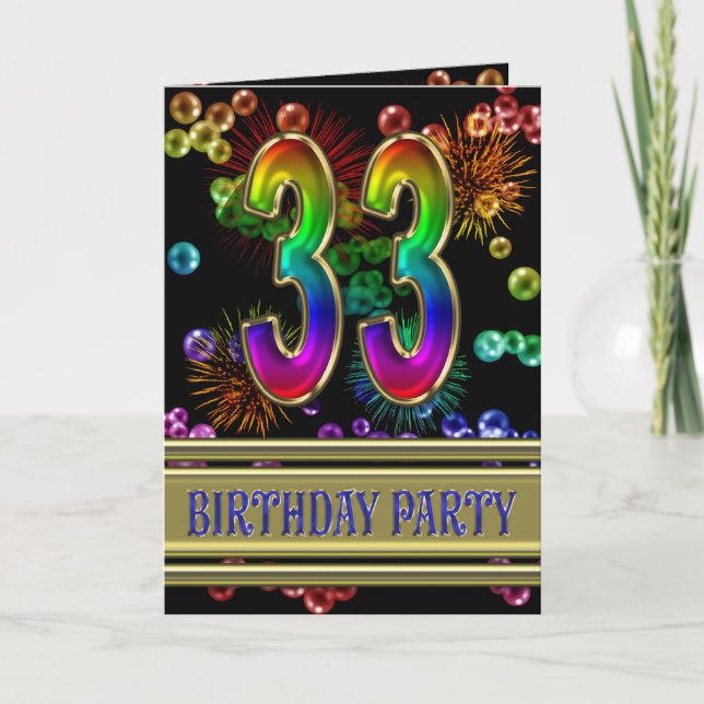 33e fête d'anniversaire Invitation (Devant)