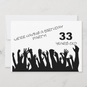 33e invitation with cheering crowds