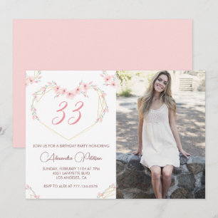 33rd birthday invitation Photo Elegant Boho