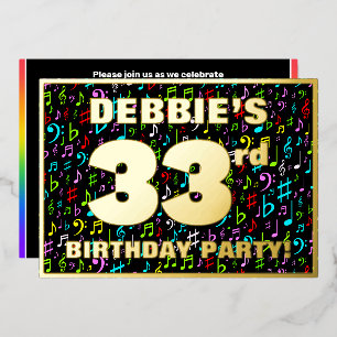 33rd Birthday Party — Fun, Colourful Music Symbols