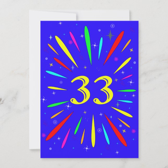 33rd Birthday Party Invitation Explosion  (Front)