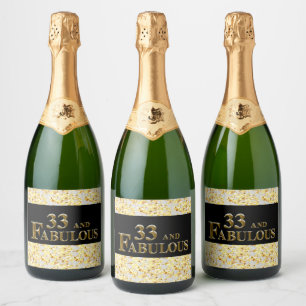 33rd  Birthday  Sparkling Wine Label