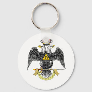 33rd Degree Scottish Rite Black Eagle Keychain