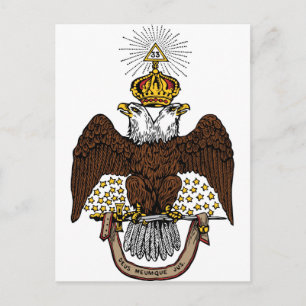 33rd Degree Scottish Rite Brown Eagle Postcard