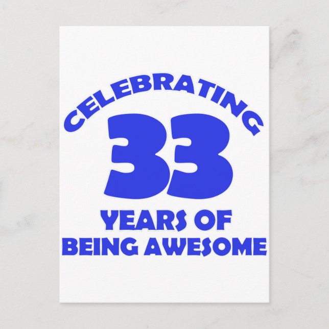 33RD year old designs Postcard (Front)