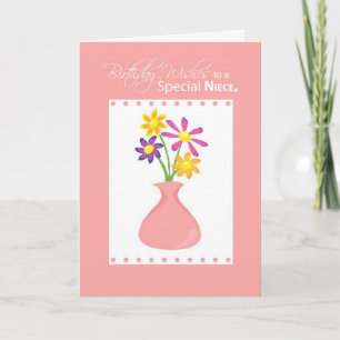 3414 Niece Birthday Flowers, Religious Card