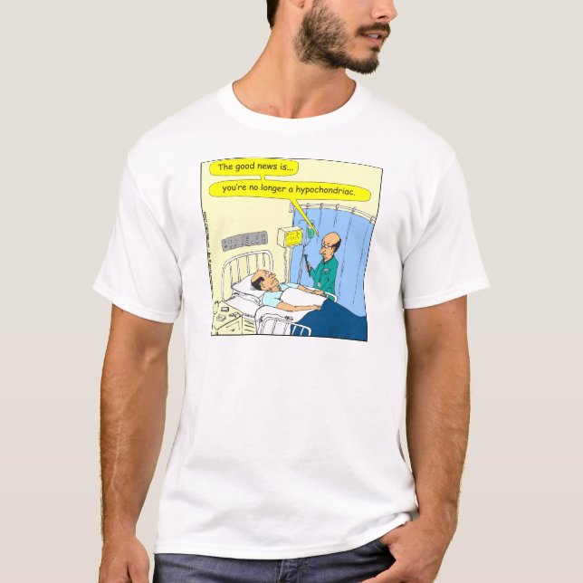 348 No longer a hypochondriac colour cartoon T-Shirt (Front)