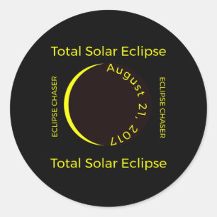 #34;eclipse Chaser#34; Total Solar Eclipse Aug 201 Classic Round Sticker
