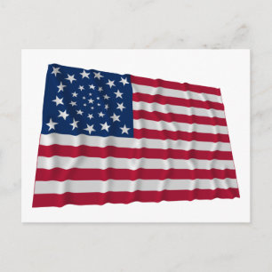 34-star flag, Wreath pattern, outliers Postcard