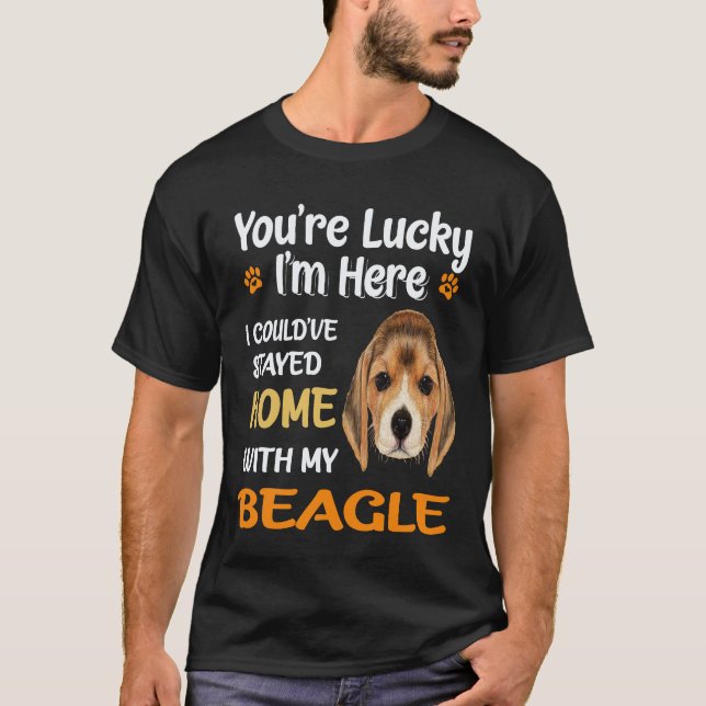 34 Stayed Home With My Beagle T-Shirt (Front)