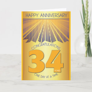 34 Year 12 Step Recovery Anniversary   Customized Card