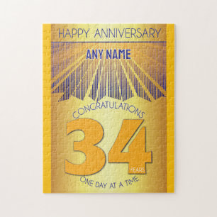 34 Year AA 12 Step Anniversary Personalized Jigsaw Puzzle