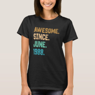 34 Year Old Awesome Since June 1988 34th Birthday T-Shirt