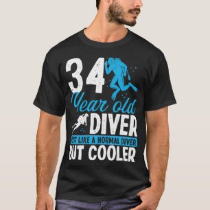 34 Year Scuba Diving Diver Snorkel 34 Birthday T-Shirt