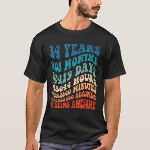 34 Years Old 34th Birthday Cool Vintage Retro 408  T-Shirt