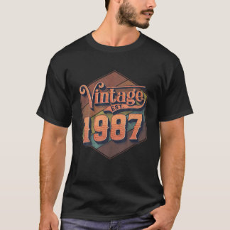 34 Years Old 34Th Birthday Decoration Vintage Est. T-Shirt