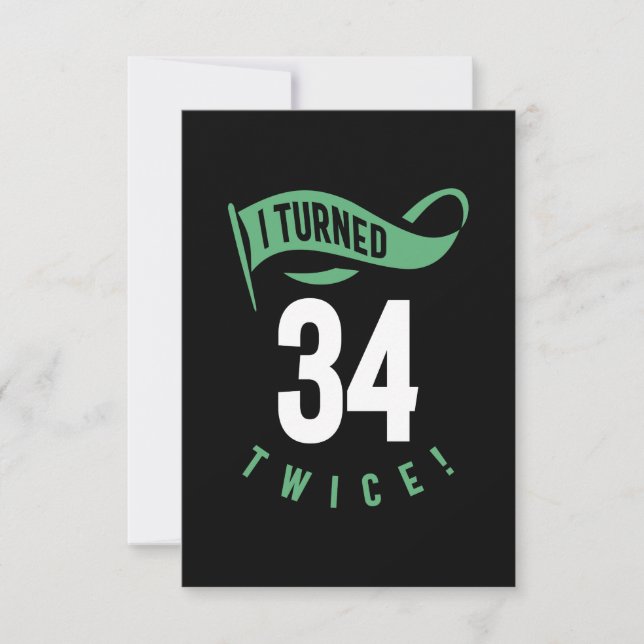 34 Years Old Birthday Gift RSVP Card (Front)