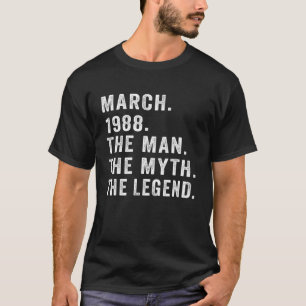 34 Years Old Birthday Gifts The Man Myth Legend Ma T-Shirt