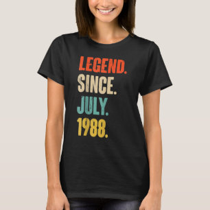 34 Years Old  Legend Since July 1988 34th Birthday T-Shirt
