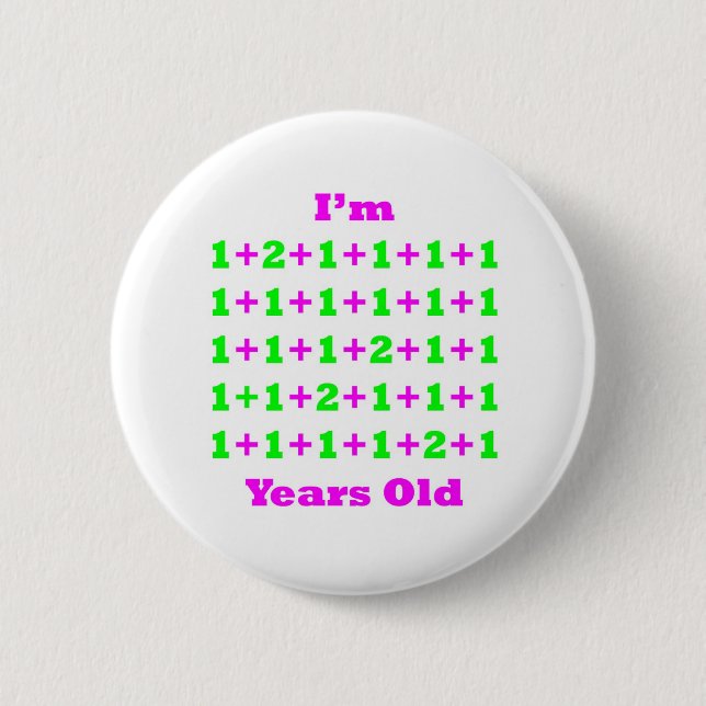 34 Years Old Magenta Gr 2 Inch Round Button (Front)
