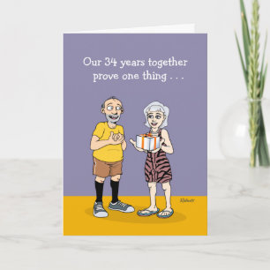34th Anniversary Greeting Card