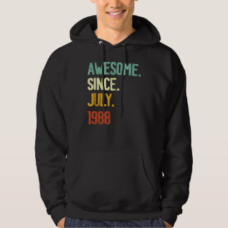 34th Birthday Awesome Since July 1988 34 Years Ol Hoodie