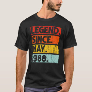 34th Birthday  Legend Since May 1988 34 Years Old T-Shirt