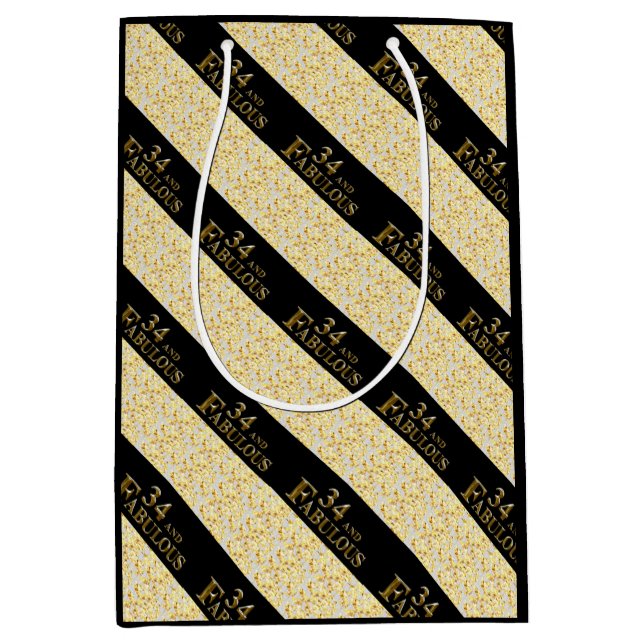 34th  Birthday  Medium Gift Bag (Front)