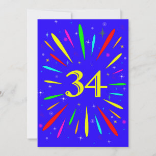 34th Birthday Party Invitation Explosion 