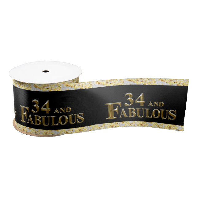 34th  Birthday  Satin Ribbon (Spool)