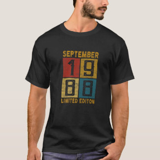 34th Birthday September 1988 Born In 1988 34 Yrs O T-Shirt