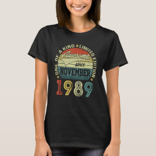 34th Birthday Tees 34 Year Old Awesome Since Novem