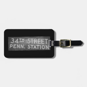 34th Street New York, NY Tile Train Station Sign Luggage Tag