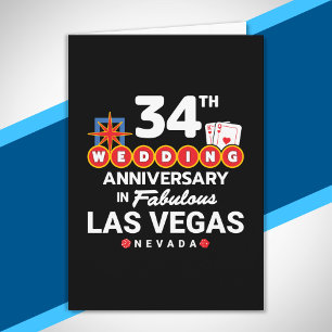 34th Wedding Anniversary Couples Las Vegas Trip Card