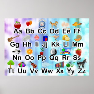 34x23 ABC Alphabet Poster with Elementary Graphics