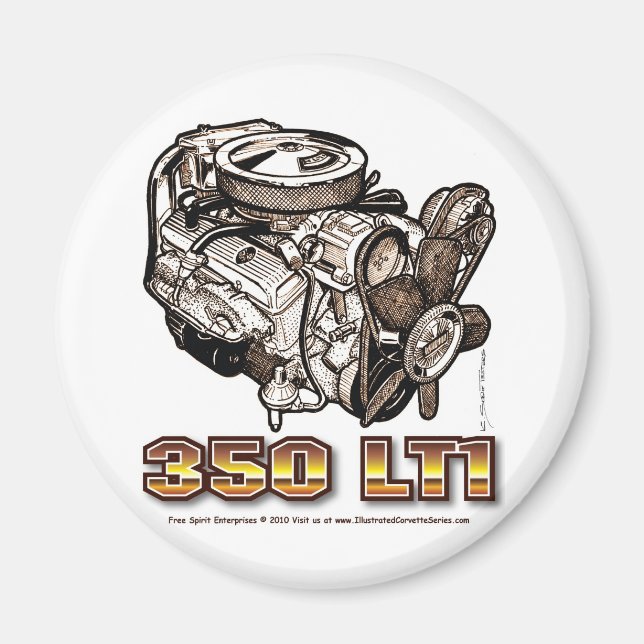 350 LT1 Corvette Engine Magnet (Front)