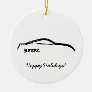 350Z Black Brushstroke Ceramic Ornament