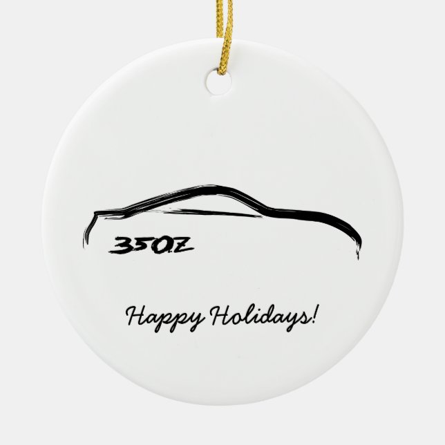 350Z Black Brushstroke Ceramic Ornament (Front)